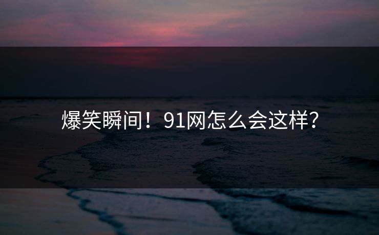 爆笑瞬间！91网怎么会这样？