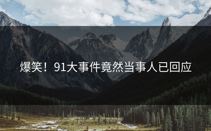 爆笑！91大事件竟然当事人已回应