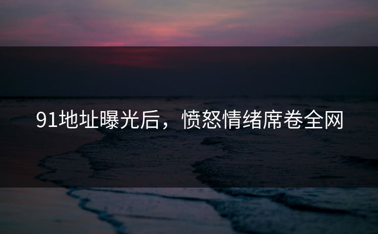 91地址曝光后，愤怒情绪席卷全网