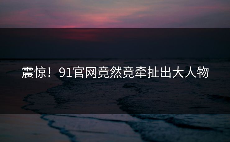 震惊！91官网竟然竟牵扯出大人物